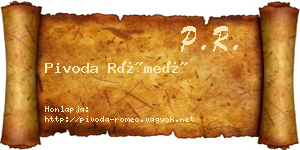 Pivoda Rómeó névjegykártya